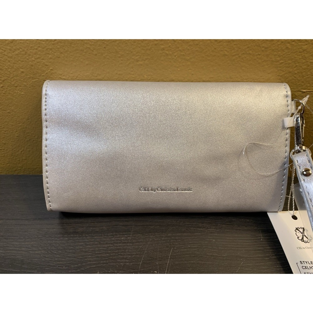 CXL by Christian Lacroix Clutch Wristlet Womens Small Silver Park Smooth‎ Logo - Picture 5 of 11